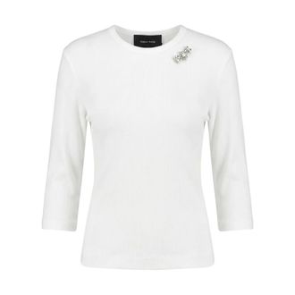 Simone Rocha Tops, Dames, Wit, L, Katoen, Verfraaide Onderlaag Top