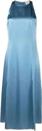 Loulou Studio Kleedjes, Dames, Blauw, M, Lange Mouwloze Jurk