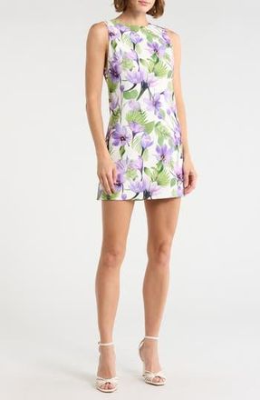 Alice & Olivia Clyde Floral Sleeveless A-Line Dress in Floral Palm Cream at Nordstrom Rack, Size 10