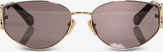 Chloé Runde Sonnenbrille aus Edelmetall Oval Gold