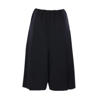 Comme Des Gar&ccedil;ons Zwarte Geplooide Korte Wollen Broek - Dames - Broeken - Zwart - Maat: S Wol
