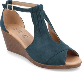 Journee Collection Women & apos;s Kedzie Medium and Wide Width Wedge Sandals
