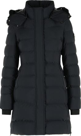Moose Knuckles Black Nylon Blend Parka with Removable Hood
