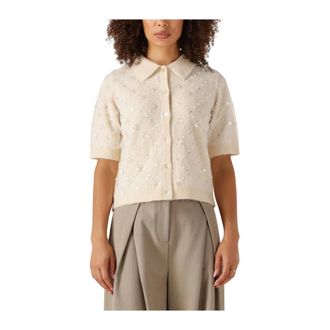 Y.A.S Y.a.s, Truien & Vesten, Dames, Beige, XS, Beige Gebreid Vest voor Vrouwen