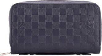 Louis Vuitton Blue Damier Infini Leather Zippy Wallet Xl (Authentic Pre-Loved)