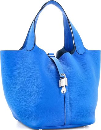 Herm&egrave;s Picotin Lock Bag Clemence MM bucket bag - Blauw
