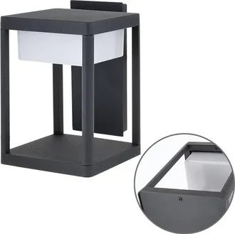 Fabrilamp Aplique Cousteau Ip44 1x9w Led 900lm 4000k L.18xan.20,5xal.28cm Gris