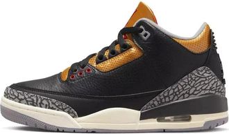 Nike Jordan Air Jordan 3 CK9246-067 Sneaker Womens US 5 Black Gold Lifestyle Shoes GBNC286