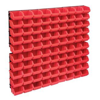 Berkfield Home 96 Piece Storage Bin Kit with Wall Panels Red & Black