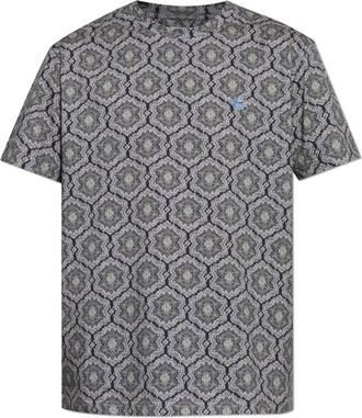 Etro Gestreept t-shirt - Heren - T-shirts - Blauw - XL - Katoen - Tops
