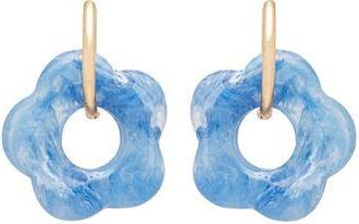 8 by YOOX SMALL HOOPS WITH RESIN FLOWER PENDANT