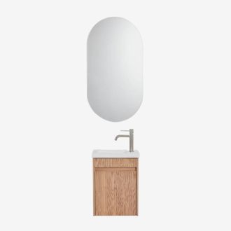 Sklum Conjunto De Mueble De Ba&ntilde;o Suspendido En Madera Con Lavabo Integrado Narek Sklum