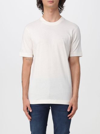 HUGO BOSS T-shirt girocollo da uomo in cotone con logo ricamato
