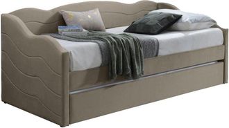 Vente-Unique Vente-unique - Letto divano a scomparsa 2 x 90 x 190 cm Velluto Beige - lenvia