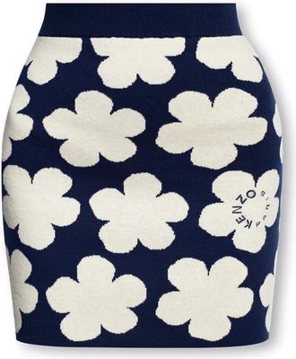 Kenzo Rok met patroon - Dames - Korte rokken - Blauw - M - Katoen - Rokken