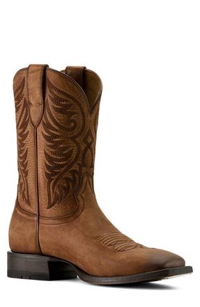 Ariat Wiley Wide Square Toe Cowboy Boot in Renaissance Brown at Nordstrom, Size 10.5