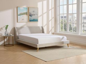 Vente-Unique Letto scandinavo 180 x 200 cm Tessuto Beige - BENEDICTE