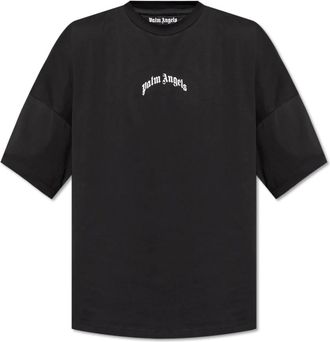 Palm Angels Heren, Tops, Zwart, Maat: S Katoen