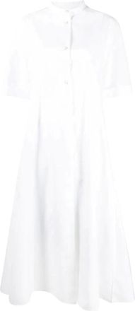 Jil Sander Midi Jurk - Dames - Casual kleedjes - Wit - 2XS - Katoen - Kleedjes