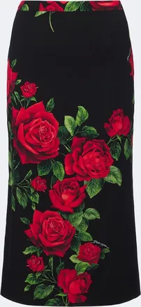 Dolce & Gabbana Floral silk-blend pencil skirt