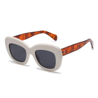 Generic Trendy Large Frame Mens Outdoor Commuting Sunglasses Women Polarized Party Photo Shopping Sun Glasses(White)