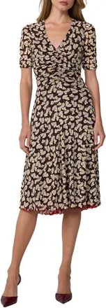 Diane Von F&uuml;rstenberg Koren Reversible Floral Mesh Midi Dress in Fan Dance at Nordstrom, Size X-Small