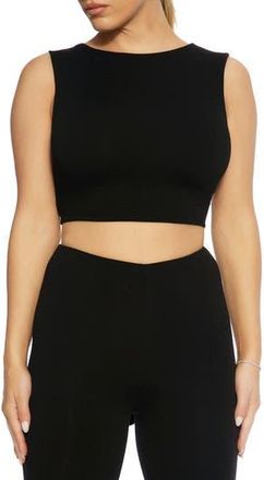 Naked Wardrobe Tie it Back Crop Top in Black at Nordstrom Rack, Size X-Small