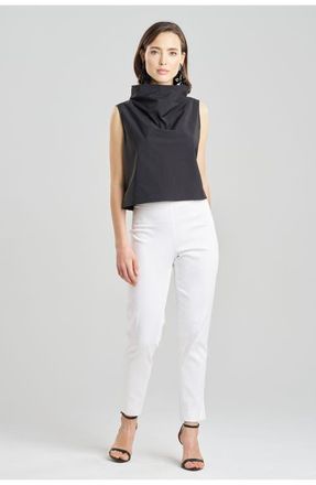 Natori Techno Poplin Crop Funnel Top in Black at Nordstrom, Size X-Small