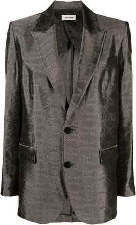 Zadig&Voltaire Vegy jacquard blazer - women - Acetate/Viscose/Viscose/Polyamide - 34 - Silver