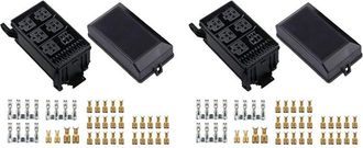OEM Caja De Rel&eacute;s Con 2 Fusibles, 5 Portafusibles Y 6 Soportes Para Bloques De Rel&eacute;s, Bloque De Fusibles De 12 V Para Autom&oacute;viles