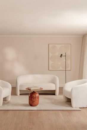 Sklum Conjunto De Sal&oacute;n Con Sof&aacute; De 2 Plazas Y 2 Sillones En Borreguito Gombren Sklum
