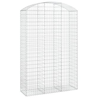 Berkfield Home Arched Gabion Basket 150x50x220/240 cm Galvanised Iron in Silver