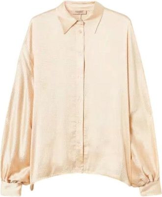 Twin-Set Pearl Satin Blouse With Balloon Sleeves