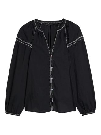 Rails Vasia contrast stitch buttoned shirt - women - Lyocell/Nylon - S - Black
