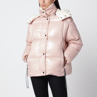 Moncler Piumino Parana rosa in nylon laqu&eacute;