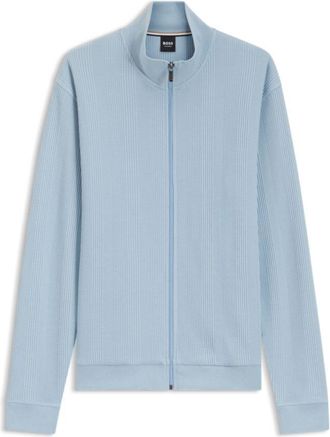 BOSS Cotton-blend jacket with waffle structure