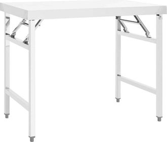 vidaXL Vidaxl - Mesa De Trabajo Plegable Para Cocina Acero 100x60x80 Cm