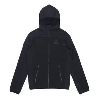 adidas Sports Stylish Zipper Hooded Jacket Black GM6531