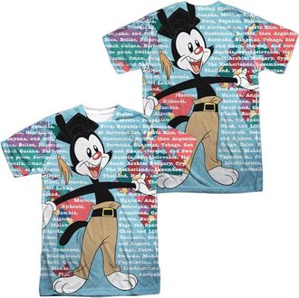 Gildan Animaniacs Yakko World (Front/Back Print) Short Sleeve Adult Poly Crew Tee / T-Shirt