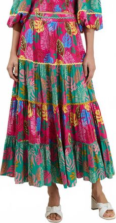 Sugarlips Iris Floral Maxi Skirt In Fuchsia-Multi