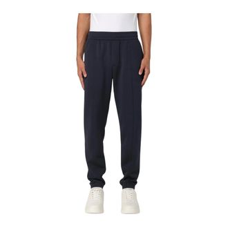 Emporio Armani Broeken, Heren, Blauw, XL, Stijlvolle Straight Leg Broek