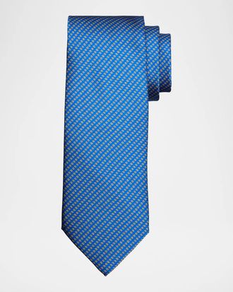 Stefano Ricci Men & apos;s Dashed Line-Print Silk Tie