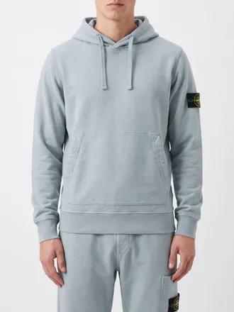 Stone Island Felpa con cappuccio in cotone con tasca a marsupio e fit relaxed