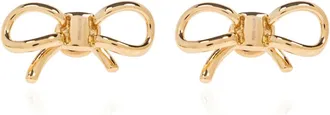 Ferragamo Accessoires, Dames, Geel, ONE Size, Leer, Ear Bow Stud