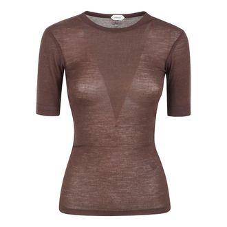 Versace T-Shirts, female, Brown, Size: XS Versace T-shirts and Polos