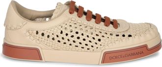 Dolce & Gabbana Cappuccino Leather Portofino Sneakers