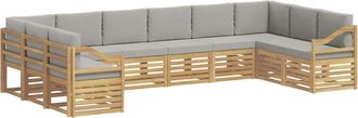 vidaXL Conjunto De Sof&aacute;s De Exterior 10 Uds. Blanco Y Gris Claro Vidaxl