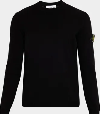 Stone Island Men & apos;s Cotton Crewneck Sweater with Logo Badge