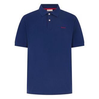 GANT Polo Shirts, male, Blue, Size: M Contrast Piqu&eacute; Polo Shirt