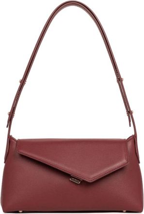 Lancaster Flap Crossbody Tas Zo&eacute; 2.0 Bordeaux - Dames - Handtassen - Rood - ONE Size - Leer - Tassen
